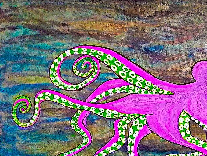 Giulia Cernetig - Octopus - Olio e acrilico su tela, 60X50
