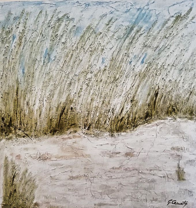 Giulia Cernetig - Tra le dune, Materico su tela 50x50
