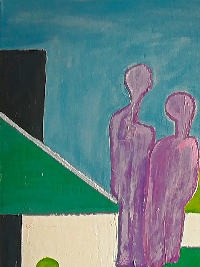 Giulia Cernetig - Between us, Oil on canvas 30x40