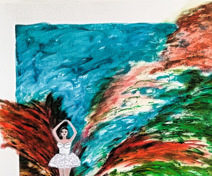 Giulia Cernetig - Dancing over my fears - Oil on canvas 60X50
