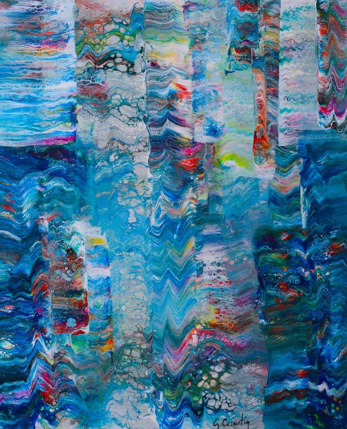 Giulia Cernetig - Il respiro del mare, Acrilico su tela 50x60 - Opera finalista in catalogo del premio 