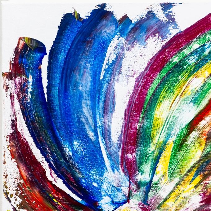 Giulia Cernetig - Serie Dillo con un fiore 4, Acrilico su tela 50x50