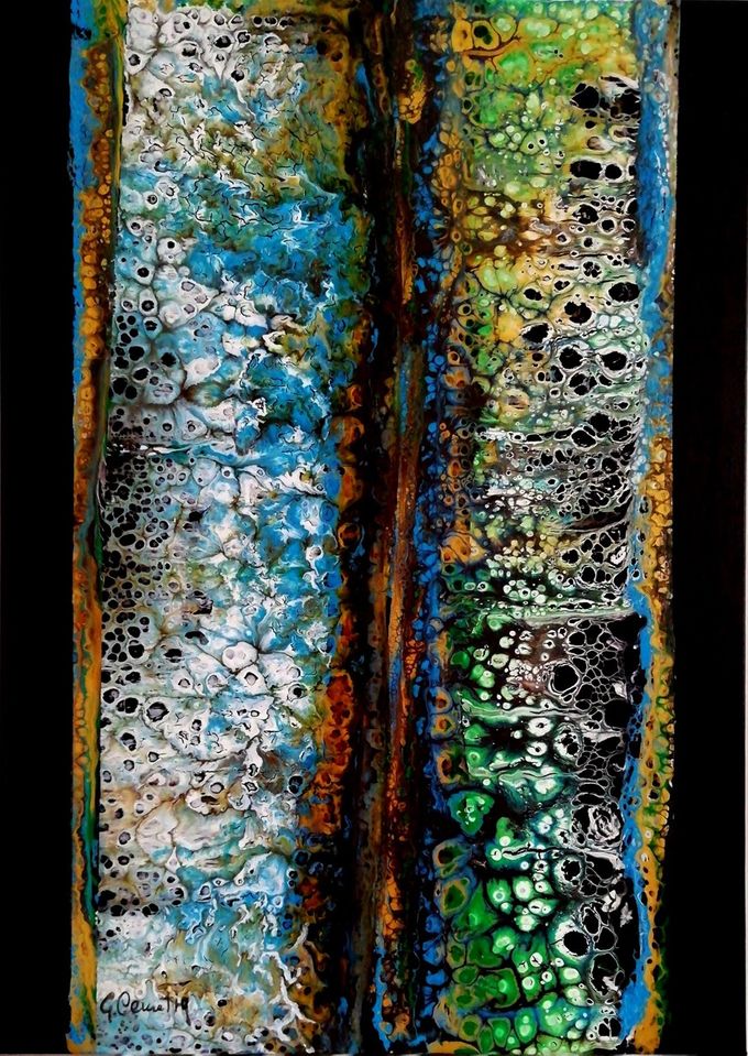 Giulia Cernetig - L'assolo di violino, Acrilico su tela 50x70, 2022