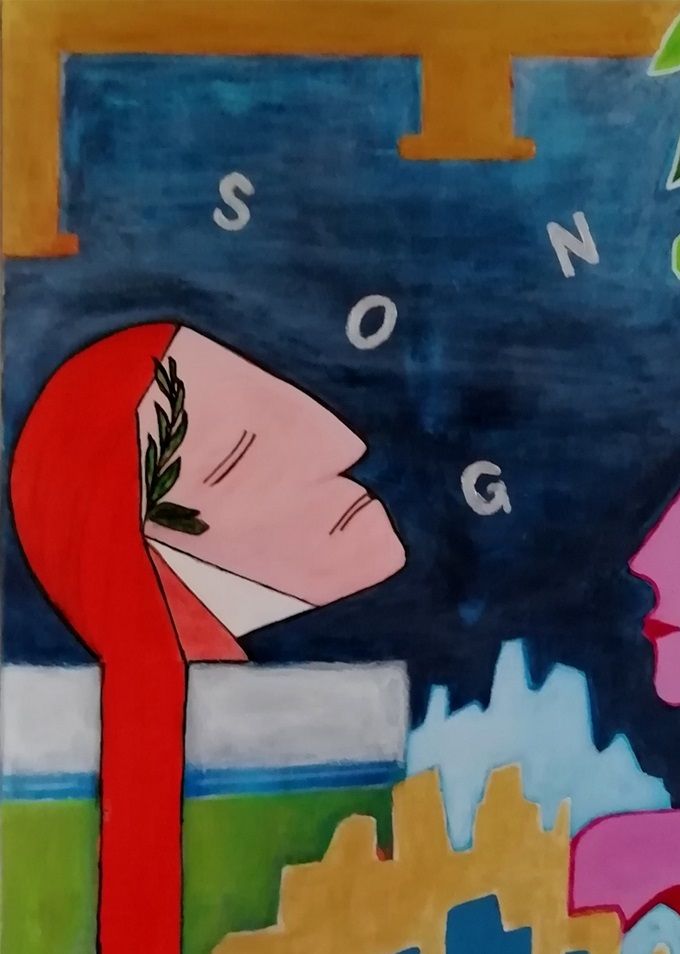 Giulia Cernetig - Sogno d'incanti e turbamenti, Acrilico su tela 50x70, 2021